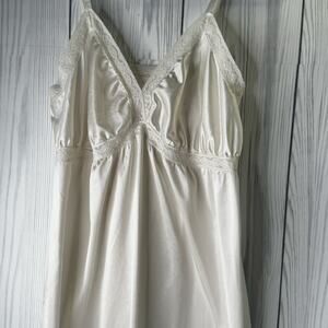 VTG JC Penney size 38 M/L Full Off White Slip Lingerie Nightie Coquette Fairy